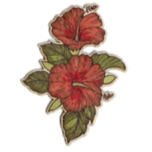 Eco-friendly Hibiscus Bamboo Sticker