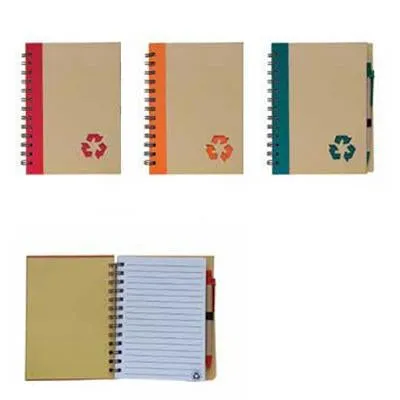 Eco-Friendly Recycled logo Cover Notepad with Pen