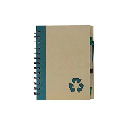 Eco-Friendly Recycled logo Cover Notepad with Pen