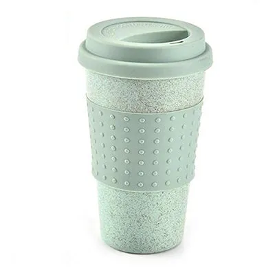 Eco Friendly Wheat Straw and Silicone Coffee Cup