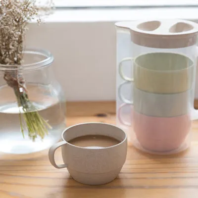 Eco Friendly Wheat Straw Jug with Coffee Mug