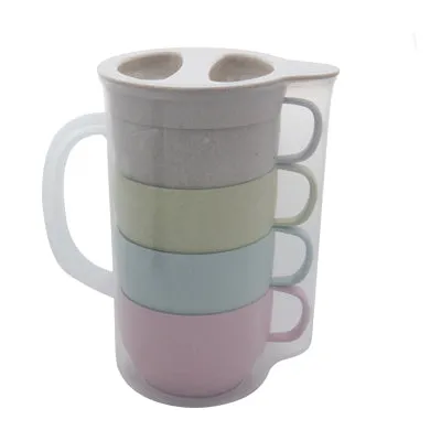 Eco Friendly Wheat Straw Jug with Coffee Mug