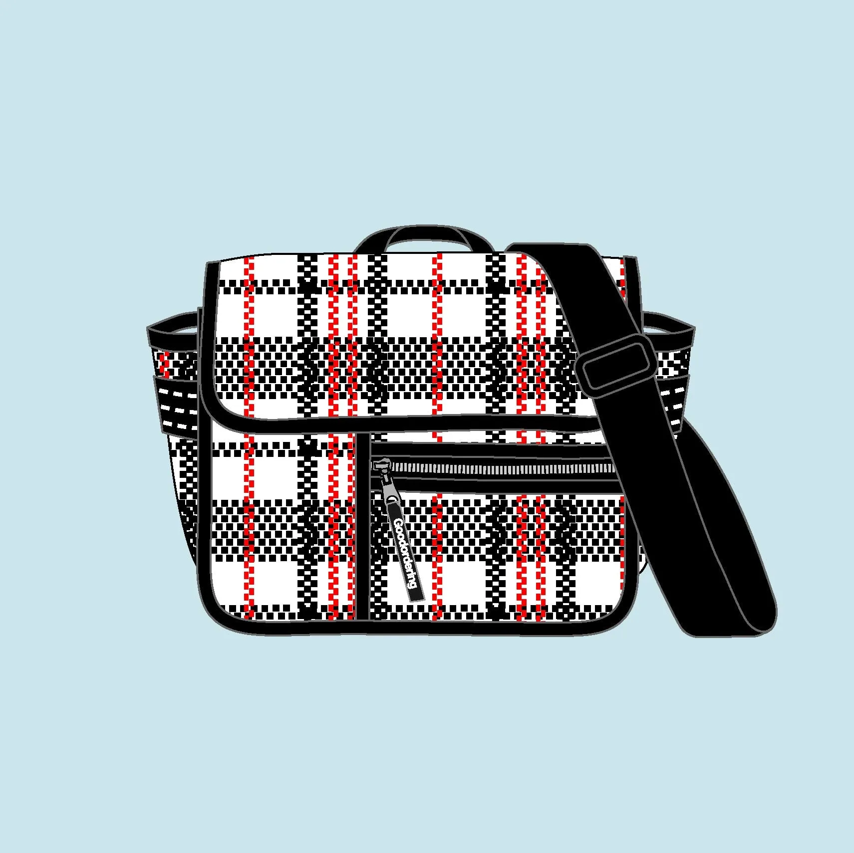 Eco Tartan handle bar bag cross body satchel checkered plaid laundry bag