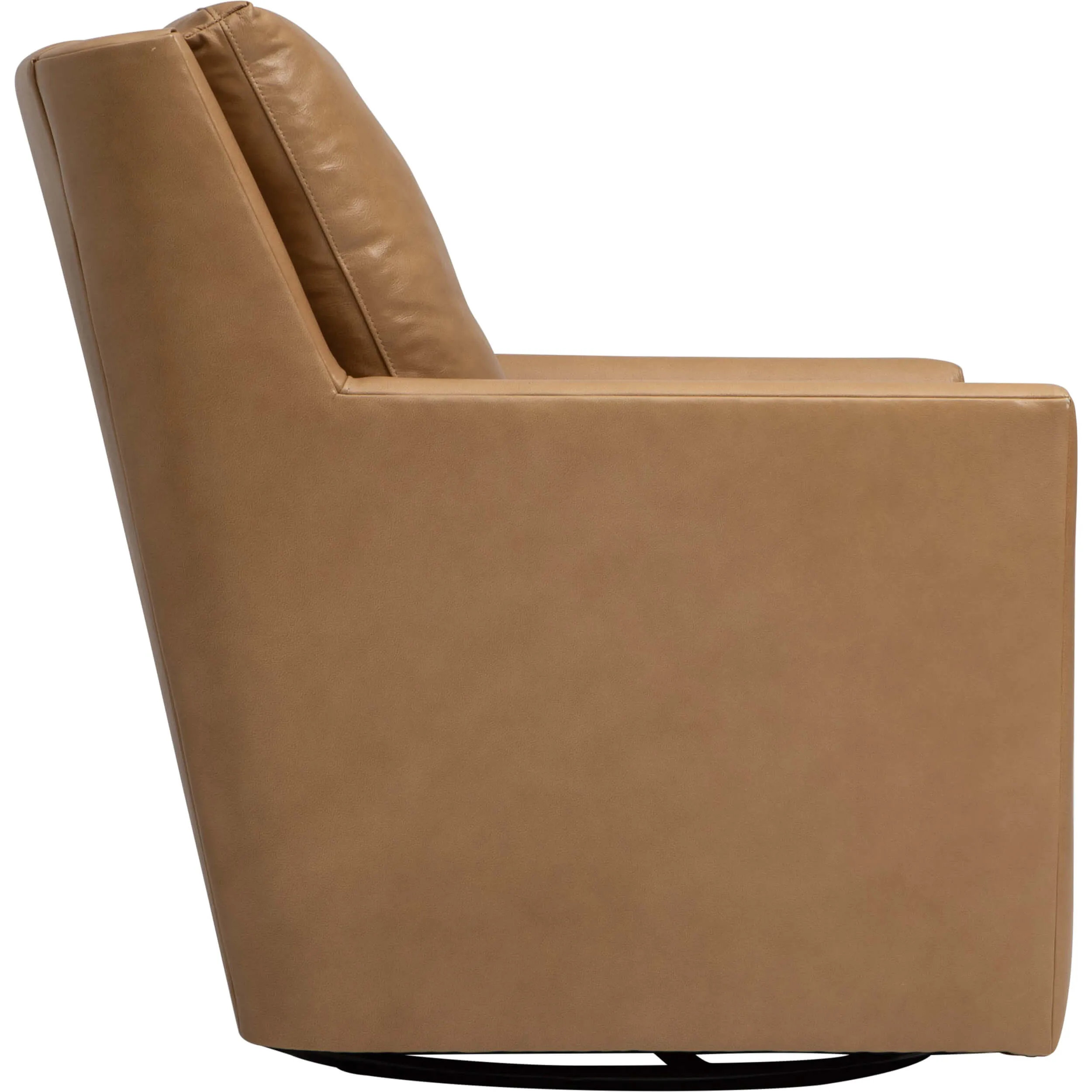 Embry Leather Swivel Chair, Landry Fawn