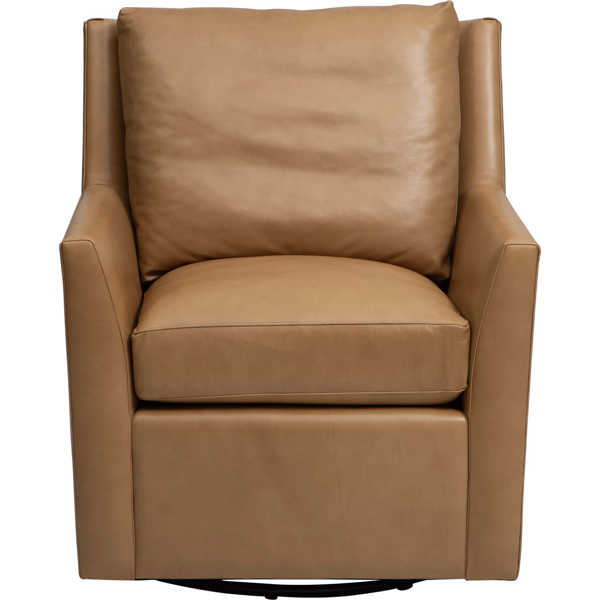 Embry Leather Swivel Chair, Landry Fawn