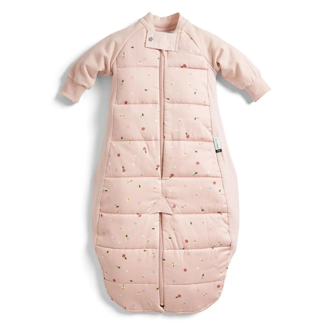 ergoPouch Organic Winter Long Sleeved 2 in 1 Sleeping Suit Bag - 3.5 TOG - Daisies