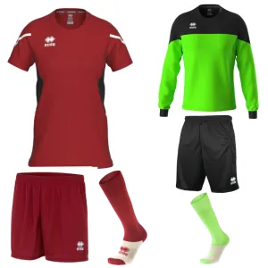 ERREA CORINNE WOMENS KIT BUNDLE MAROON BLACK WHITE