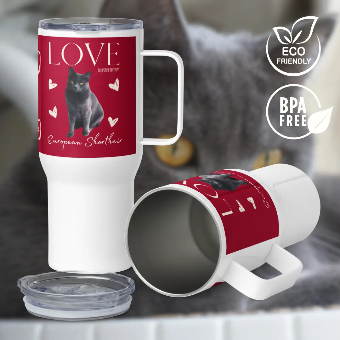 European Shorthair, Travel mug with handle