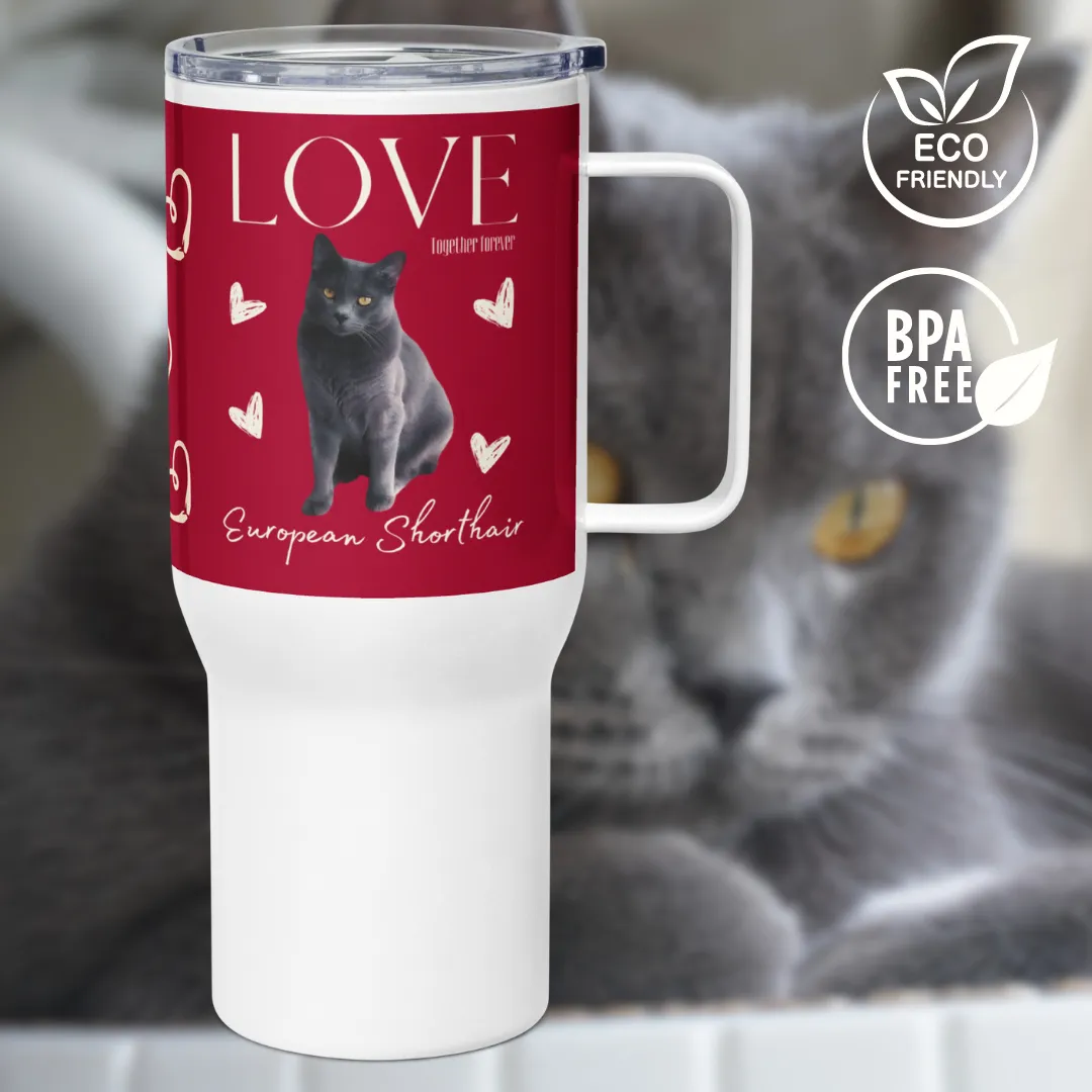 European Shorthair, Travel mug with handle