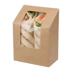 FA391 Colpac Zest Compostable Kraft Tuck-Top Wrap Packs With Acetate Window