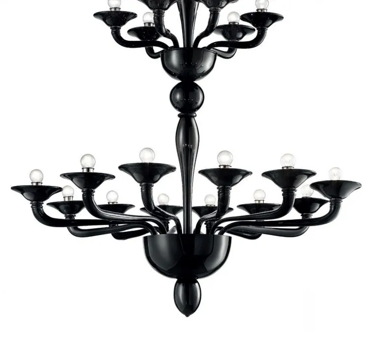 Fabulous Modern Hand-Blown Murano Chandelier In Grey Smoke