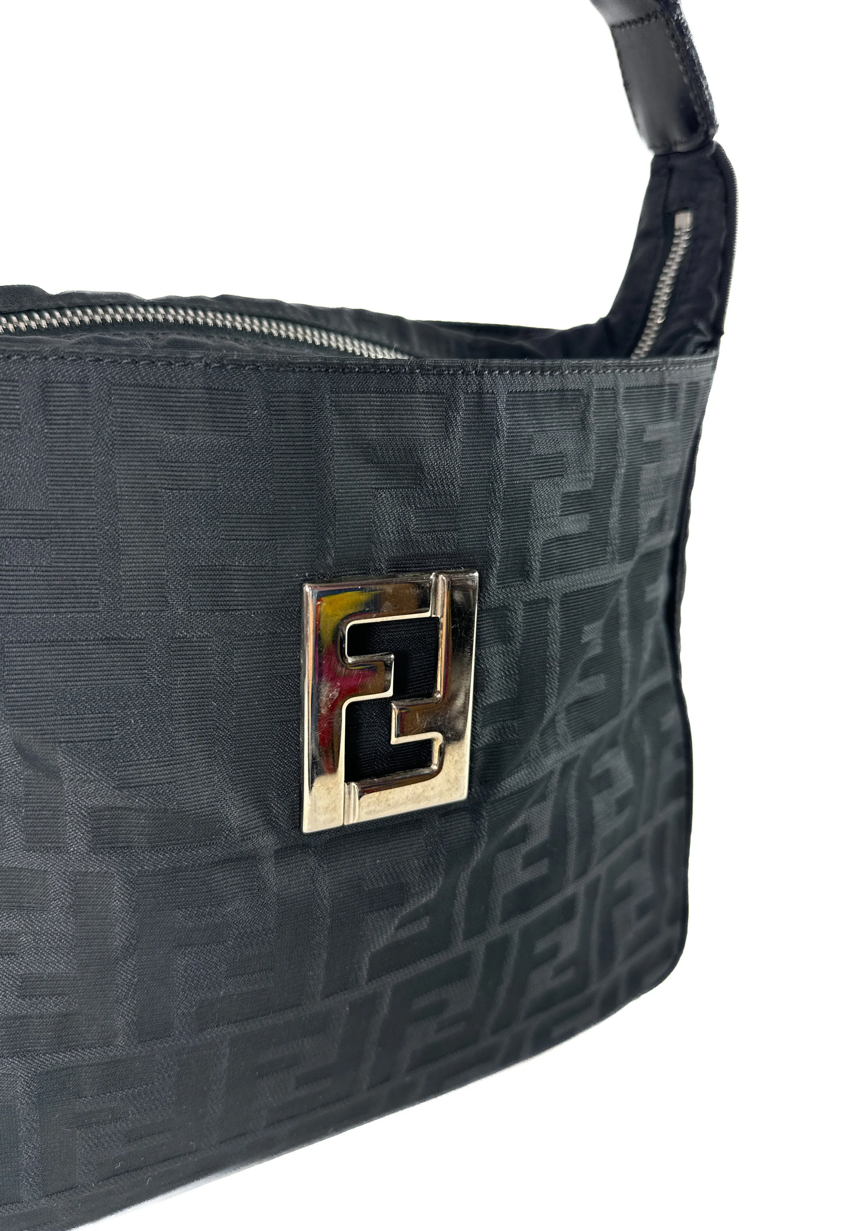 Fendi black vintage Zucca shoulder bag