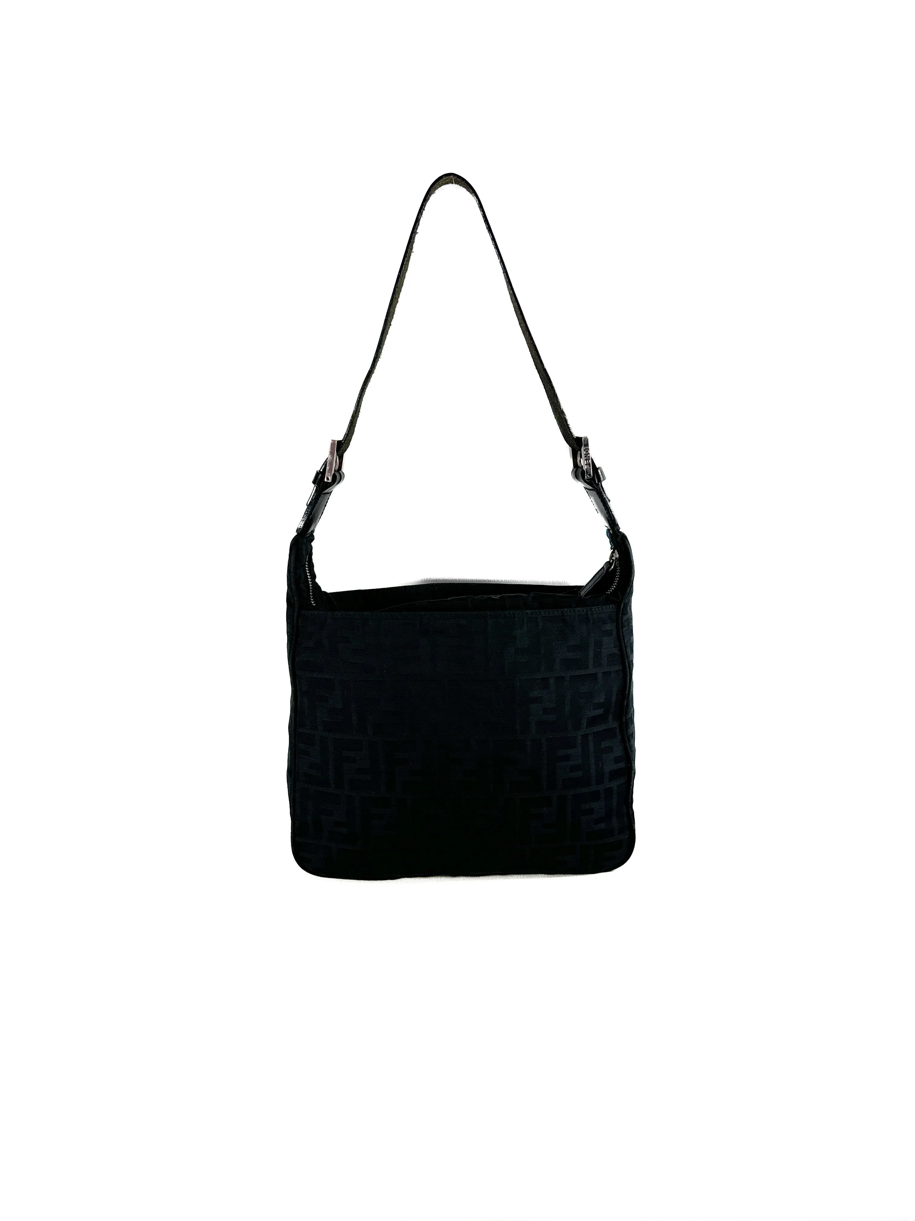 Fendi black vintage Zucca shoulder bag