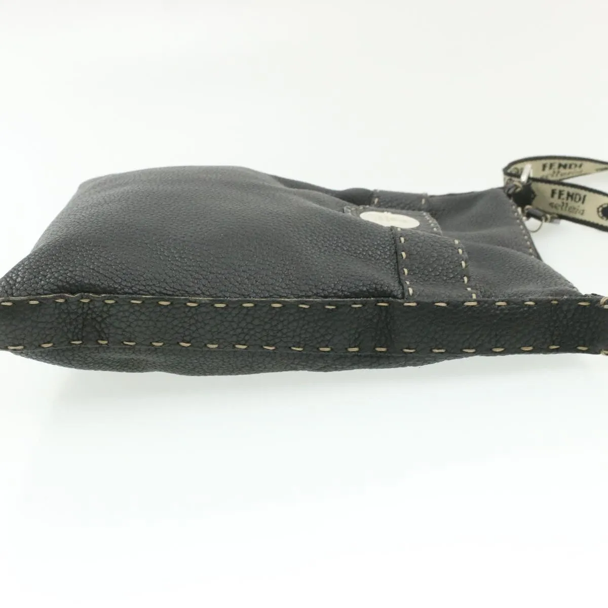 FENDI Shoulder Bag Leather Black  rd1013