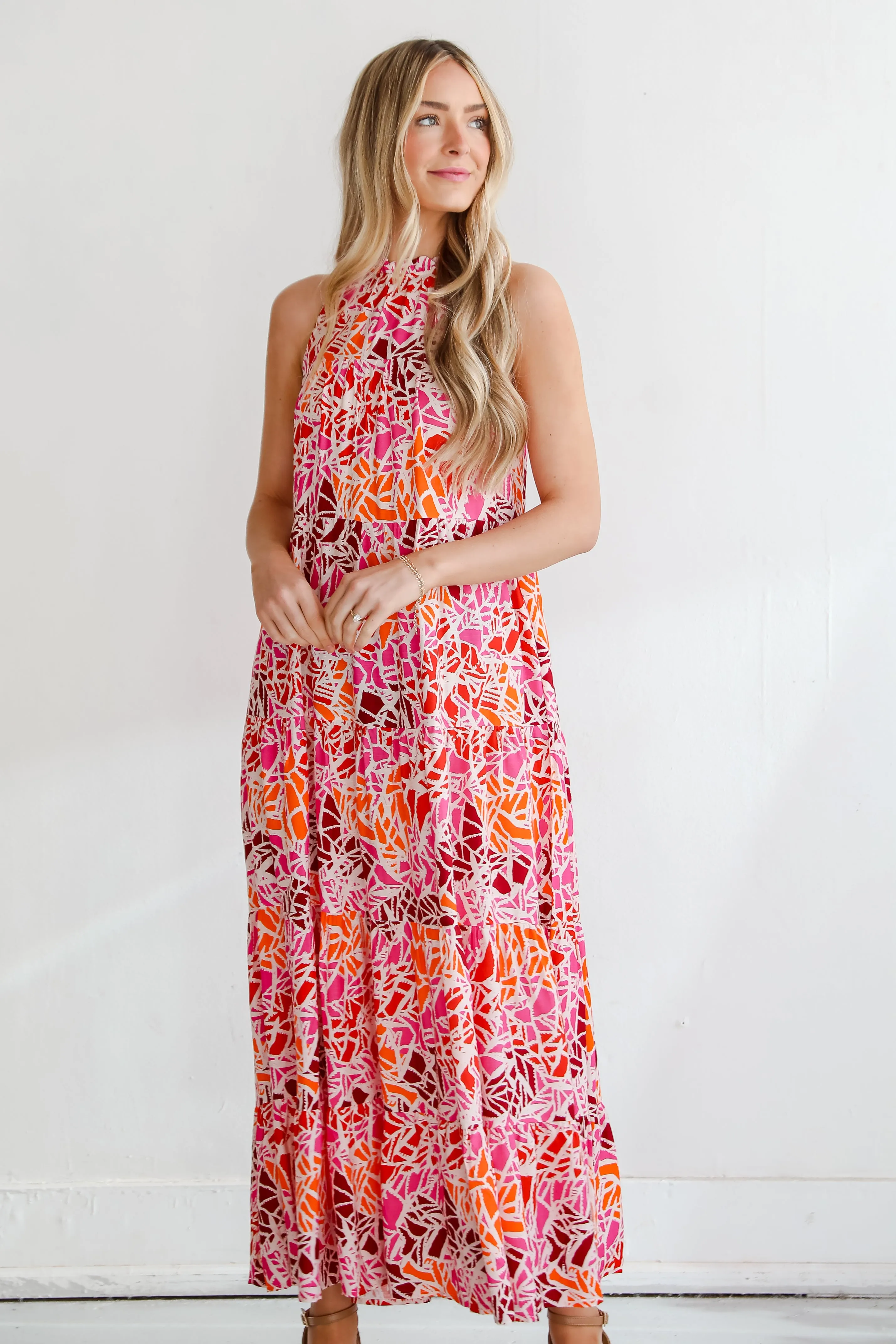 FINAL SALE - Stunning Enchantment Pink Tiered Maxi Dress