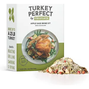 Fire & Flavor Turkey Perfect All-Natural Apple Sage Brine & Bag Kit 12 Oz