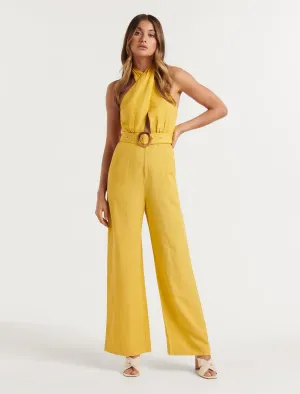 Gabriella Halter Cross Front Jumpsuit