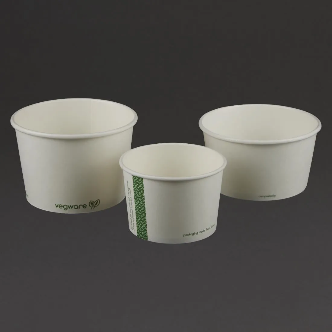 GH027 Vegware Compostable Hot Food Pots 230ml / 8oz (Pack of 1000)