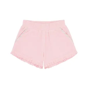 girls pink ruffle french terry short