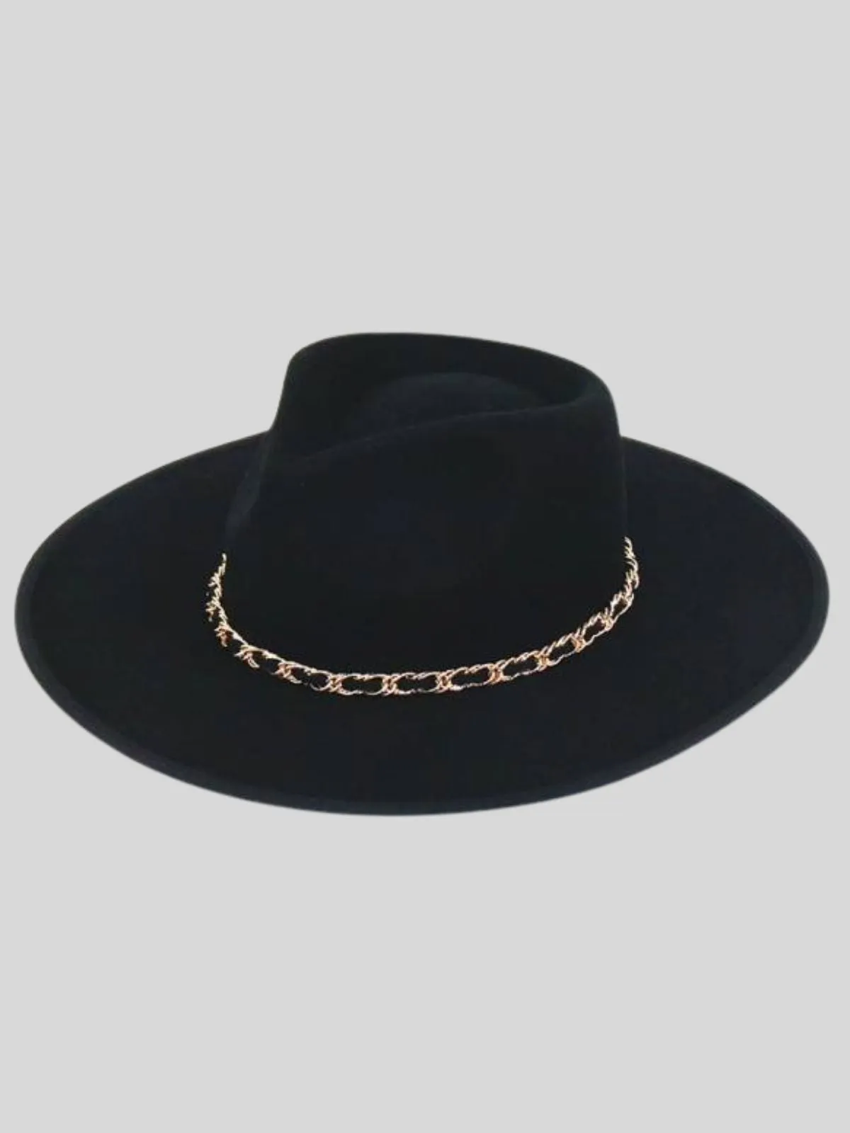 Girls Sassy Stunning Fedora With Gold Braided Band Hat