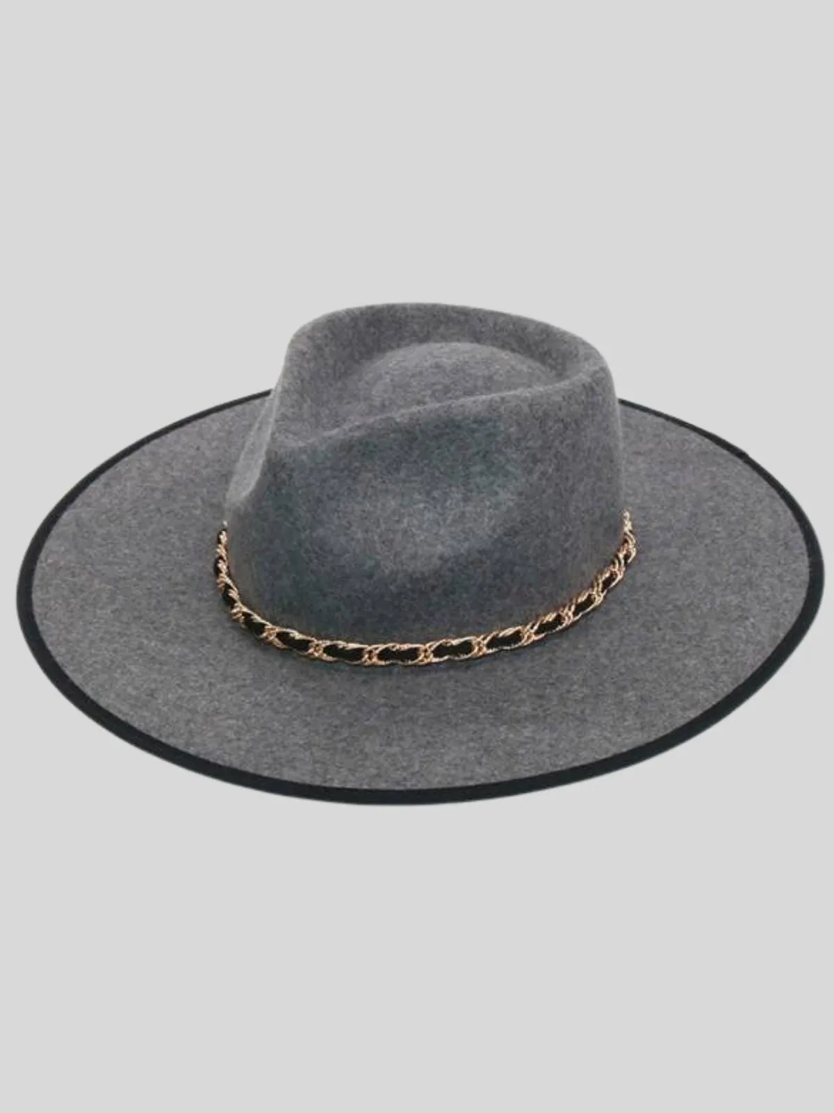 Girls Sassy Stunning Fedora With Gold Braided Band Hat