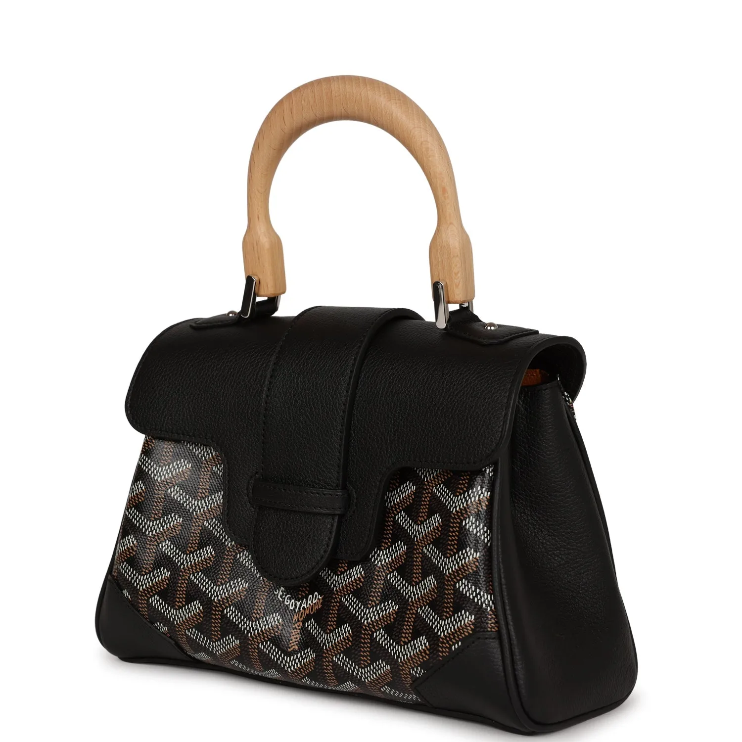 Goyard Saigon Souple Mini Bag Black Goyardine Canvas Palladium Hardware