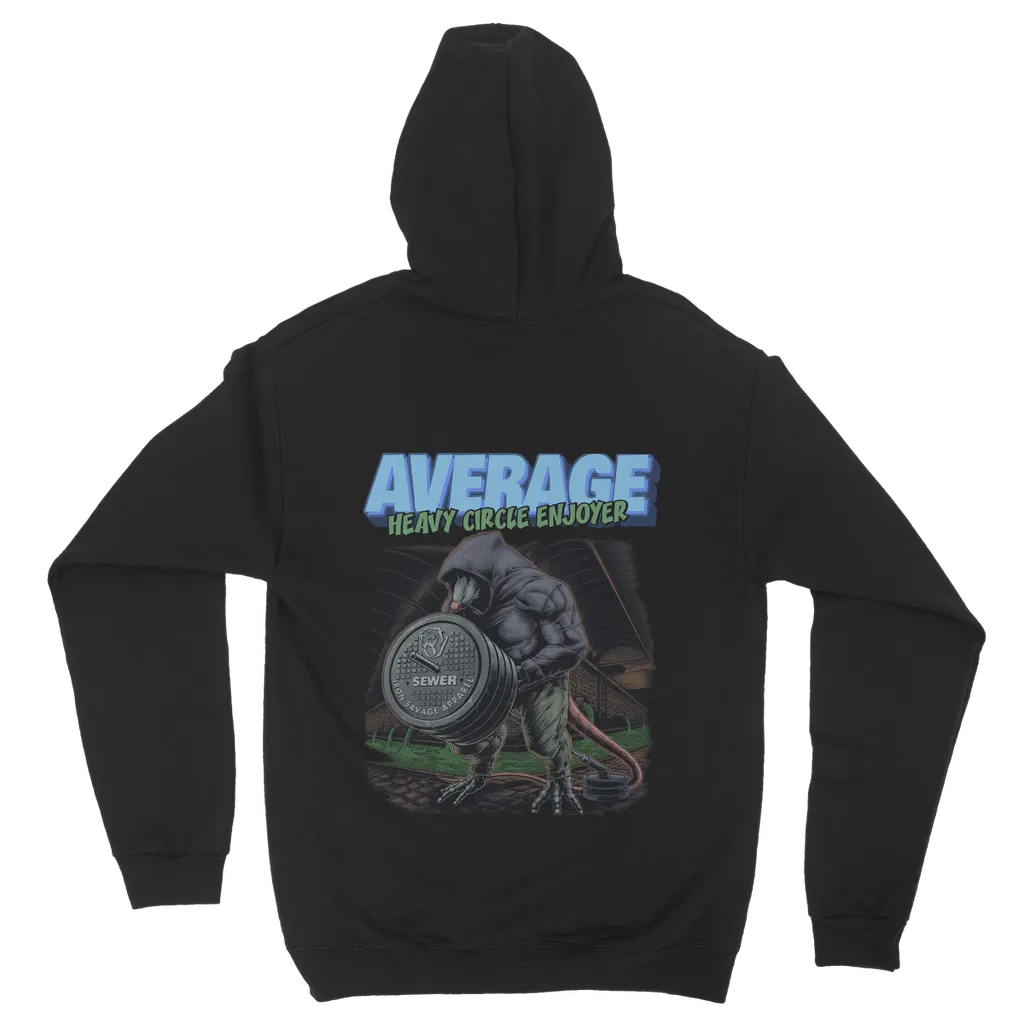 gym rat: average heavy circle enjoyer (back and front print) Hoodie (UK)