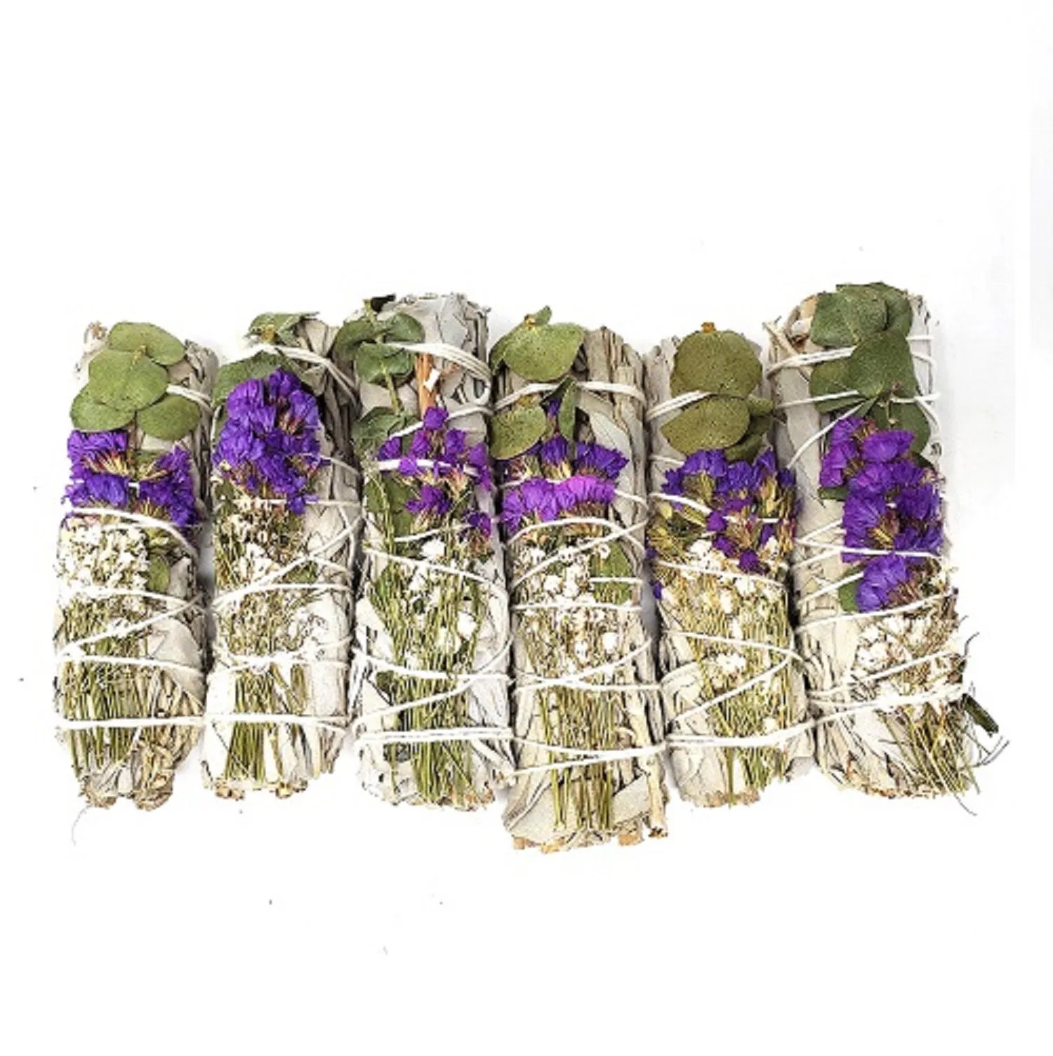 Herb sticks One Bundle - Home fragrance Floral Sage -White Sage, Eucalyptus, Purple Sinuata & Lavender 4"- 1 piece