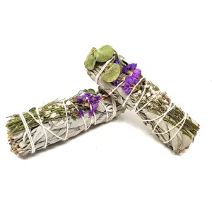 Herb sticks One Bundle - Home fragrance Floral Sage -White Sage, Eucalyptus, Purple Sinuata & Lavender 4"- 1 piece