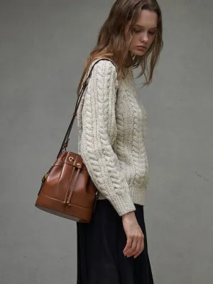 HERVE CLASSIC BUCKET BAG Tan