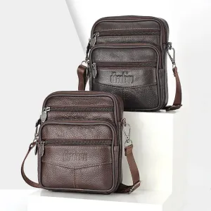 High-Quality Men's Genuine Leather Crossbody Messenger Bags: Fashionable Messenger Bag for Business and Fashion-Conscious Men