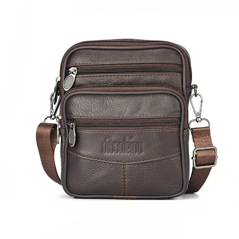 High-Quality Men's Genuine Leather Crossbody Messenger Bags: Fashionable Messenger Bag for Business and Fashion-Conscious Men