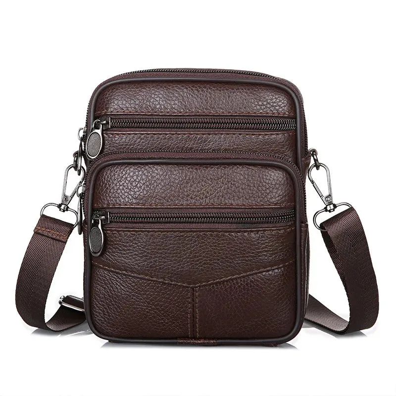 High-Quality Men's Genuine Leather Crossbody Messenger Bags: Fashionable Messenger Bag for Business and Fashion-Conscious Men