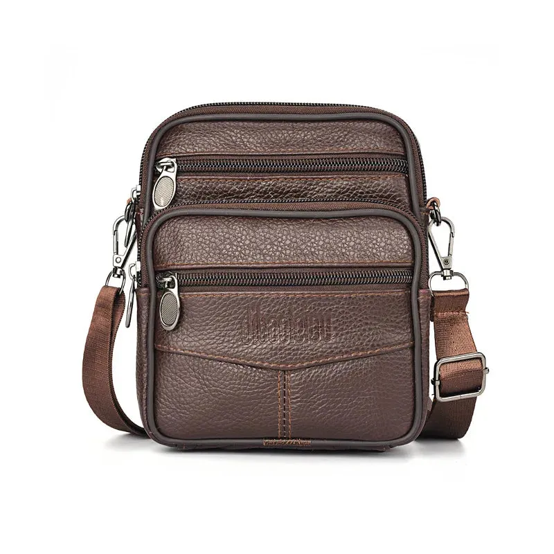 High-Quality Men's Genuine Leather Crossbody Messenger Bags: Fashionable Messenger Bag for Business and Fashion-Conscious Men