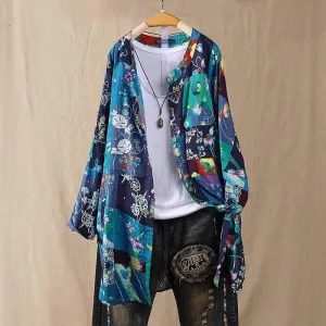 Hippie Peace Vibrant Floral Cardigan