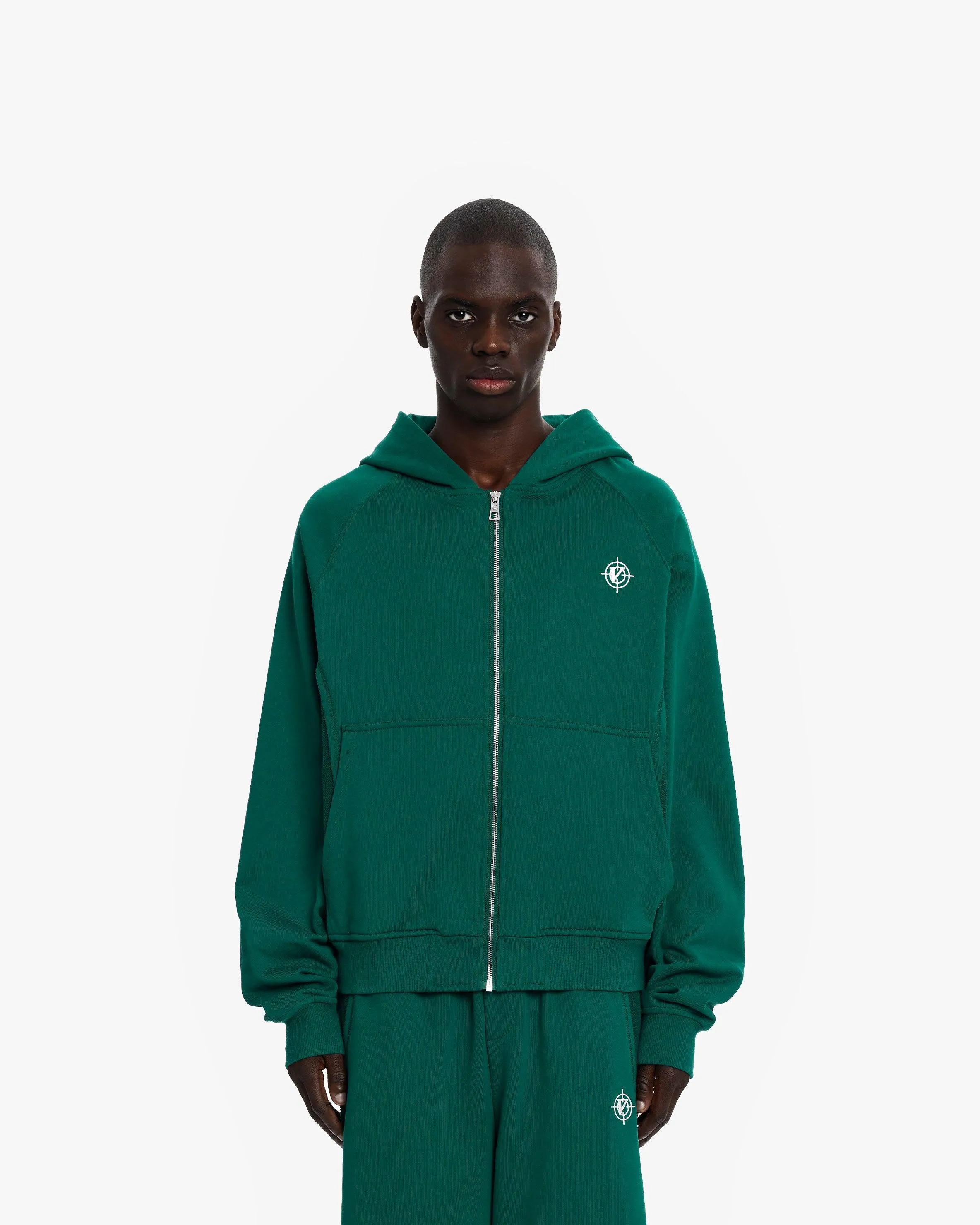 INSIDE OUT ZIP HOODIE FORREST GREEN