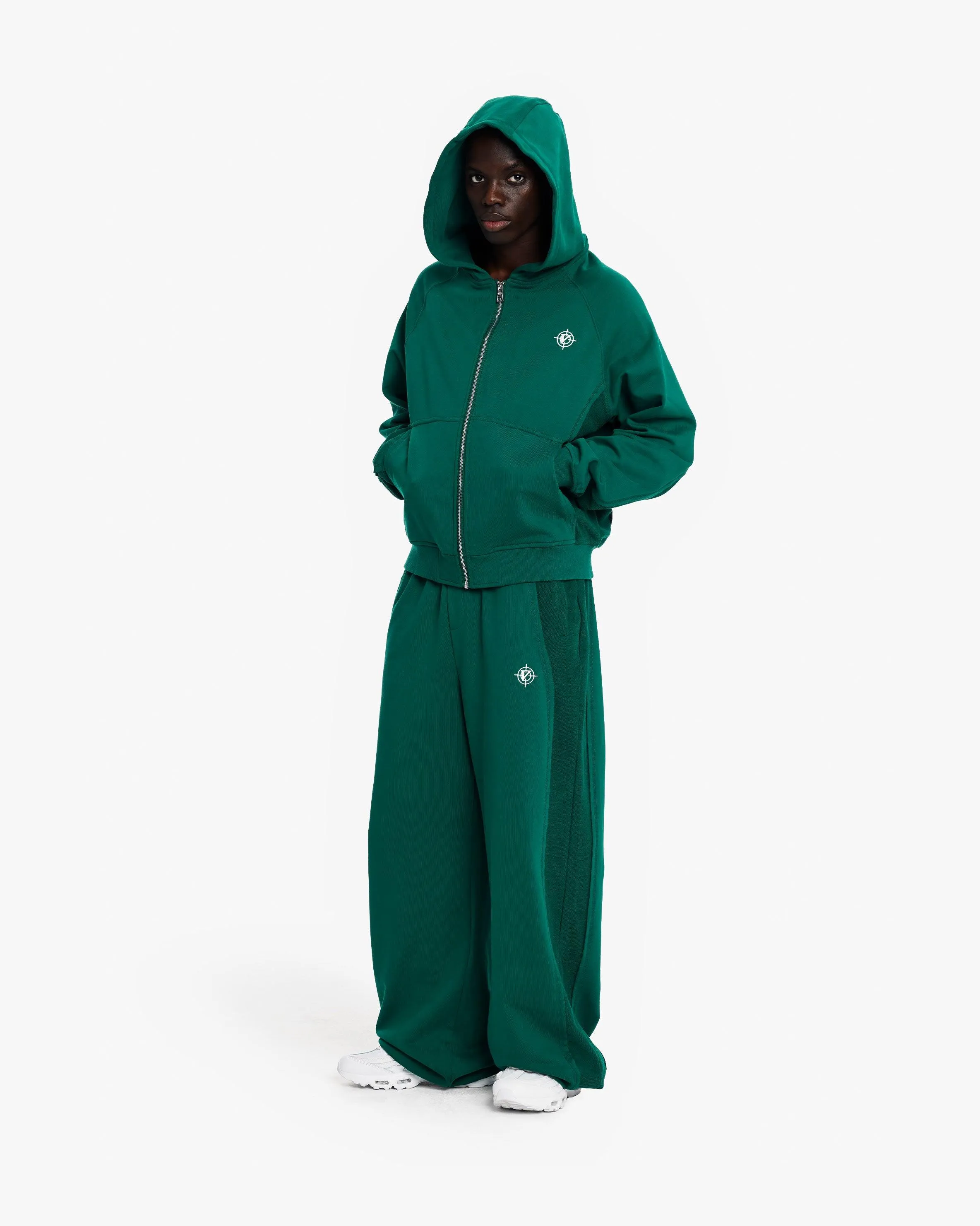 INSIDE OUT ZIP HOODIE FORREST GREEN