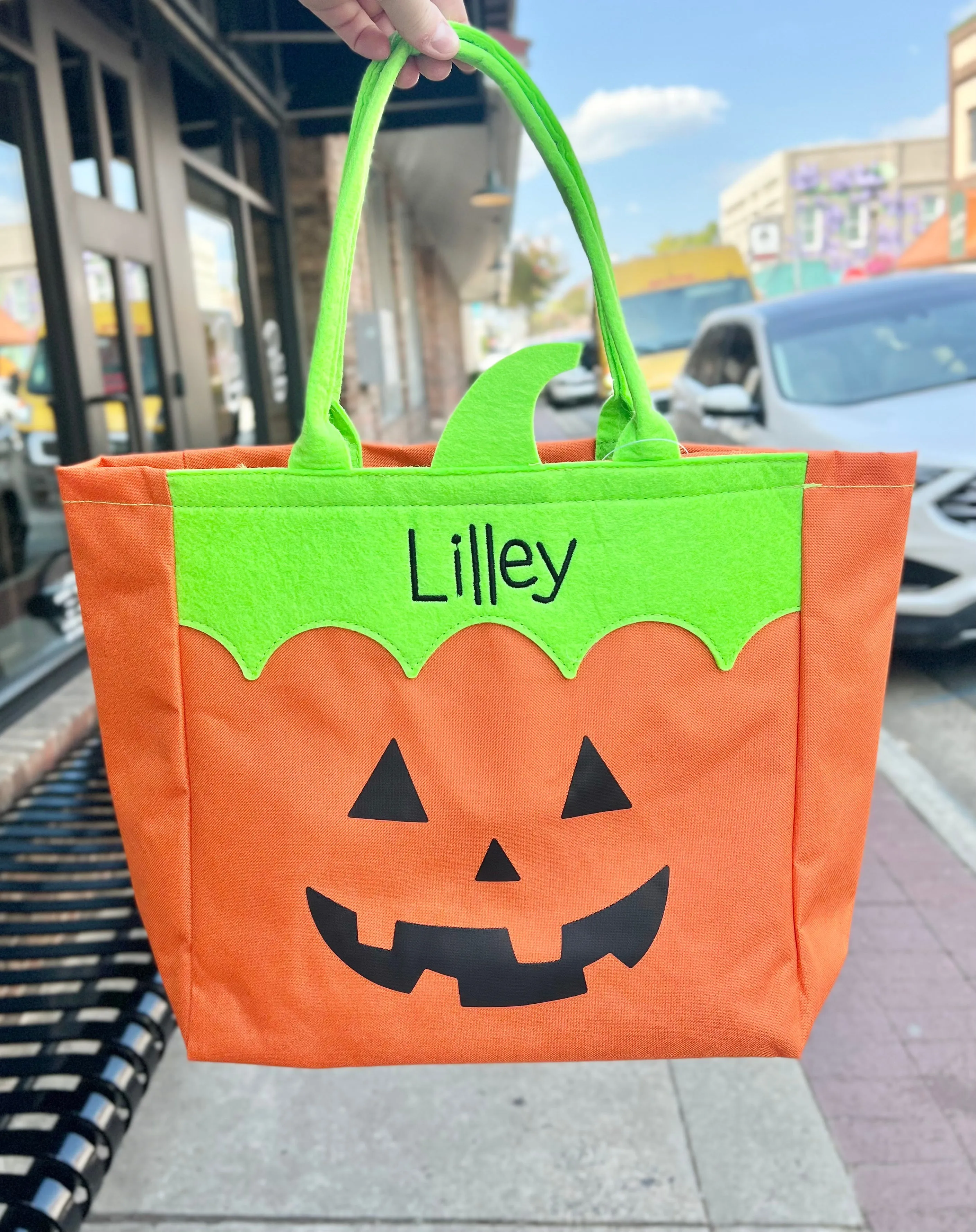 Jack-O-Lantern Treat Bag (name included)