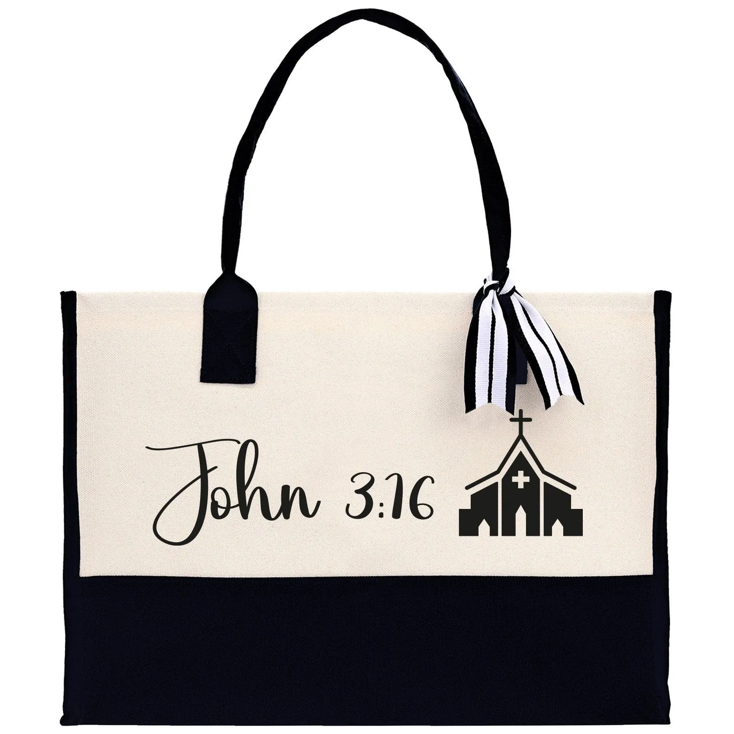 John 3:16 Religious Tote Bag for Women Bible Verse Canvas Tote Bag Religious Gifts Bible Verse Gift Church Tote Bag