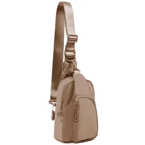 Julie's Nylon Sporty Crossbody Sling Bag - Caramel