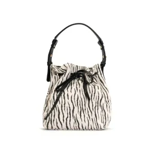 Kacey petite bucket bag Calf suede print Zebra