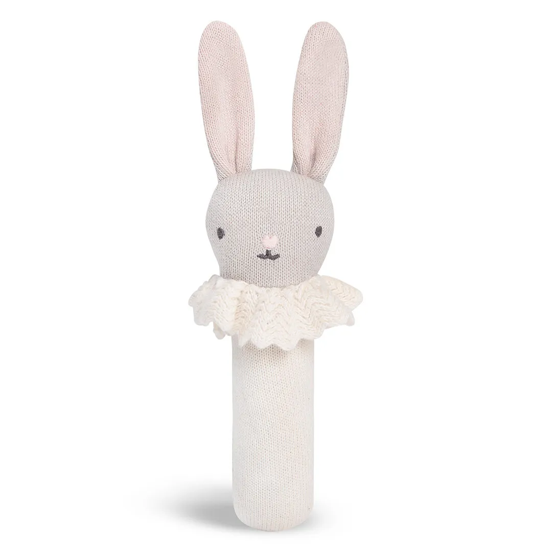 Knit Rabbit Organic Babby Rattle - Blushing Bunny