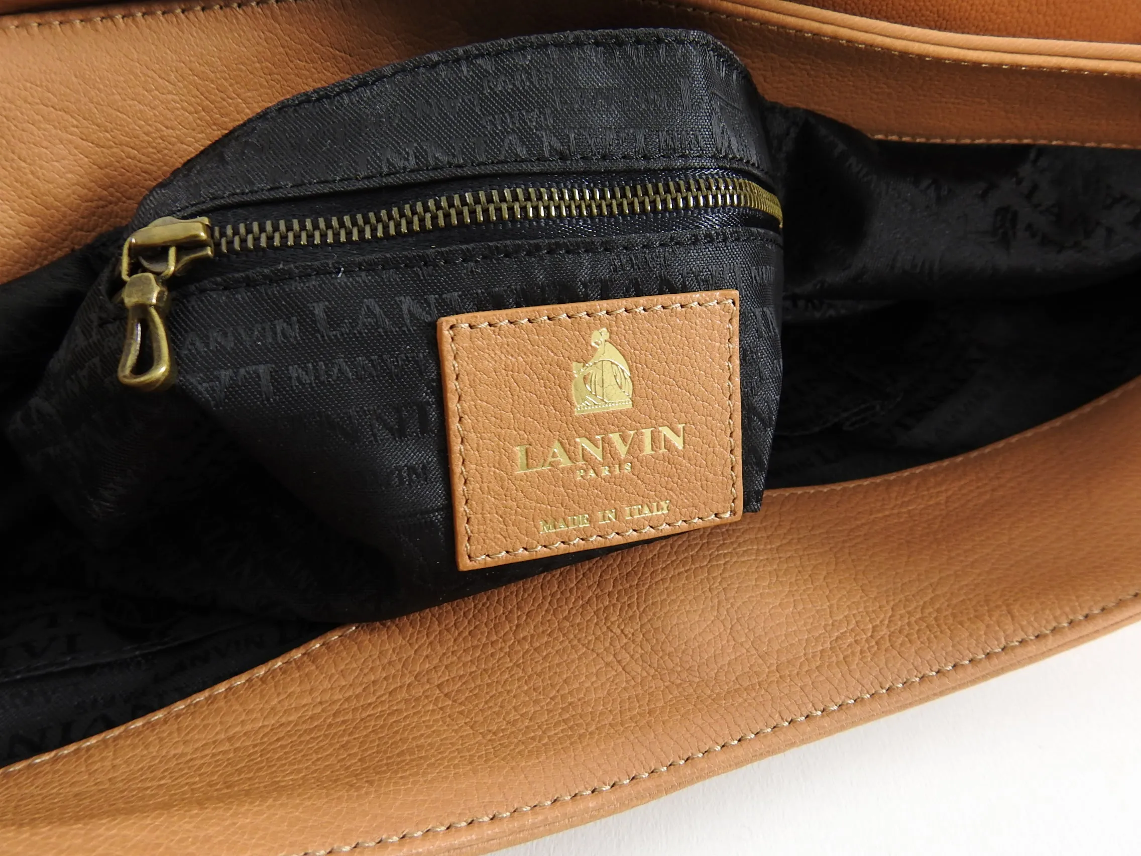 Lanvin Large Caramel Brown Happy Chain Strap Bag