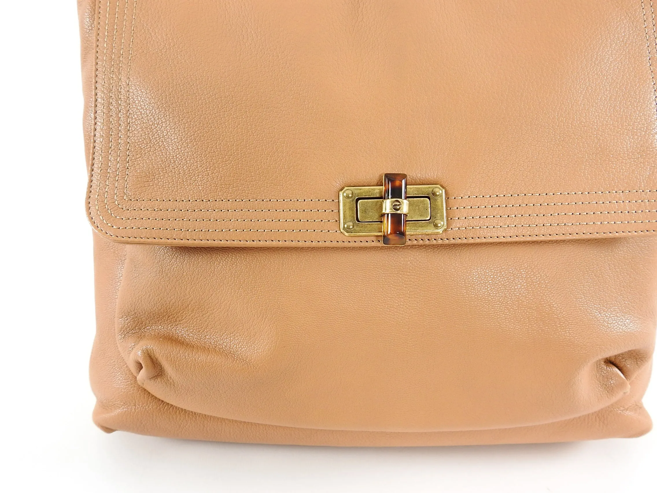 Lanvin Large Caramel Brown Happy Chain Strap Bag