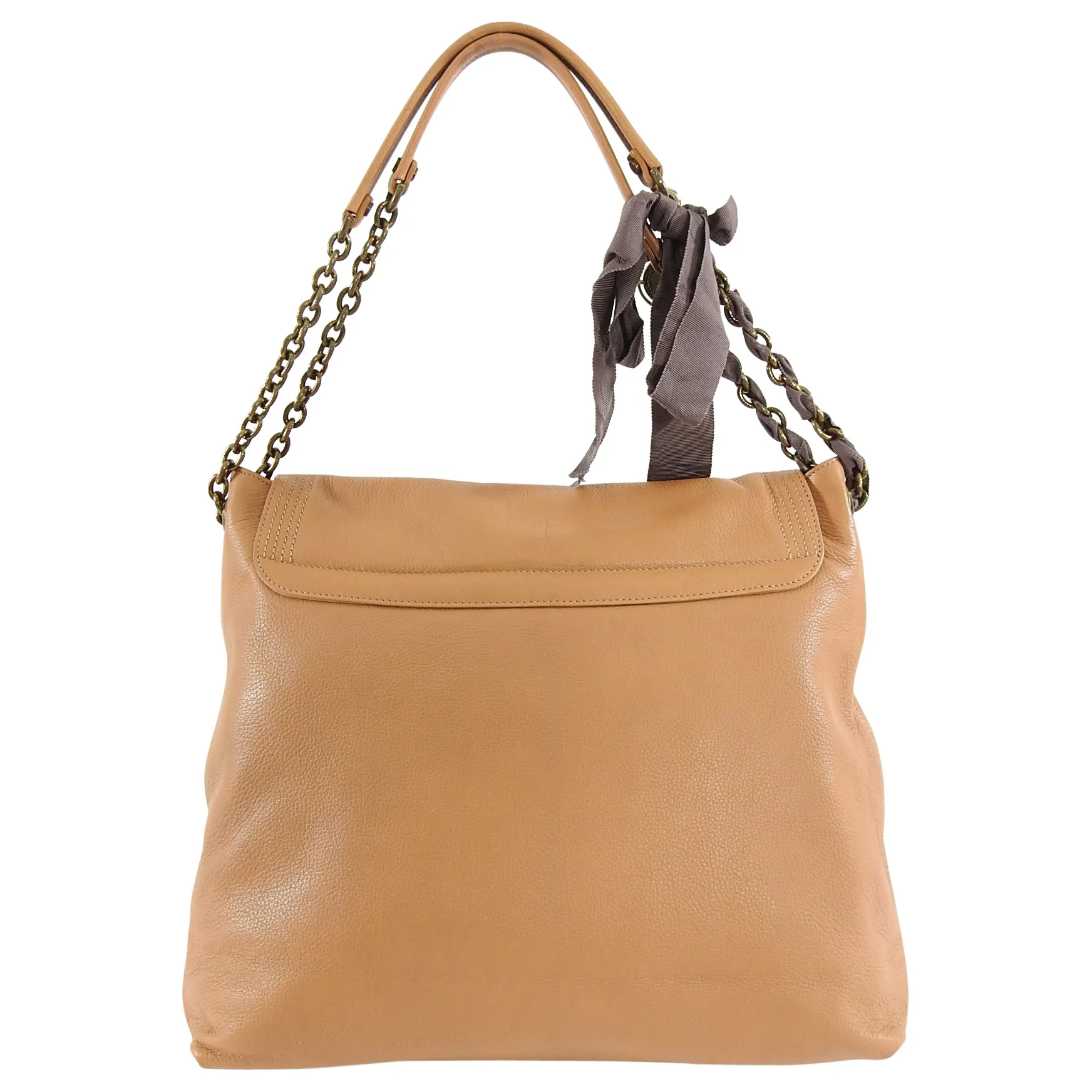 Lanvin Large Caramel Brown Happy Chain Strap Bag