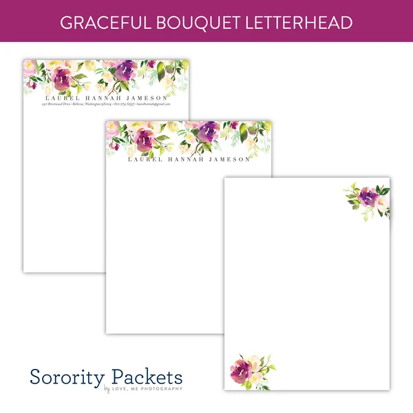 Lattice Monogram Custom Letterhead