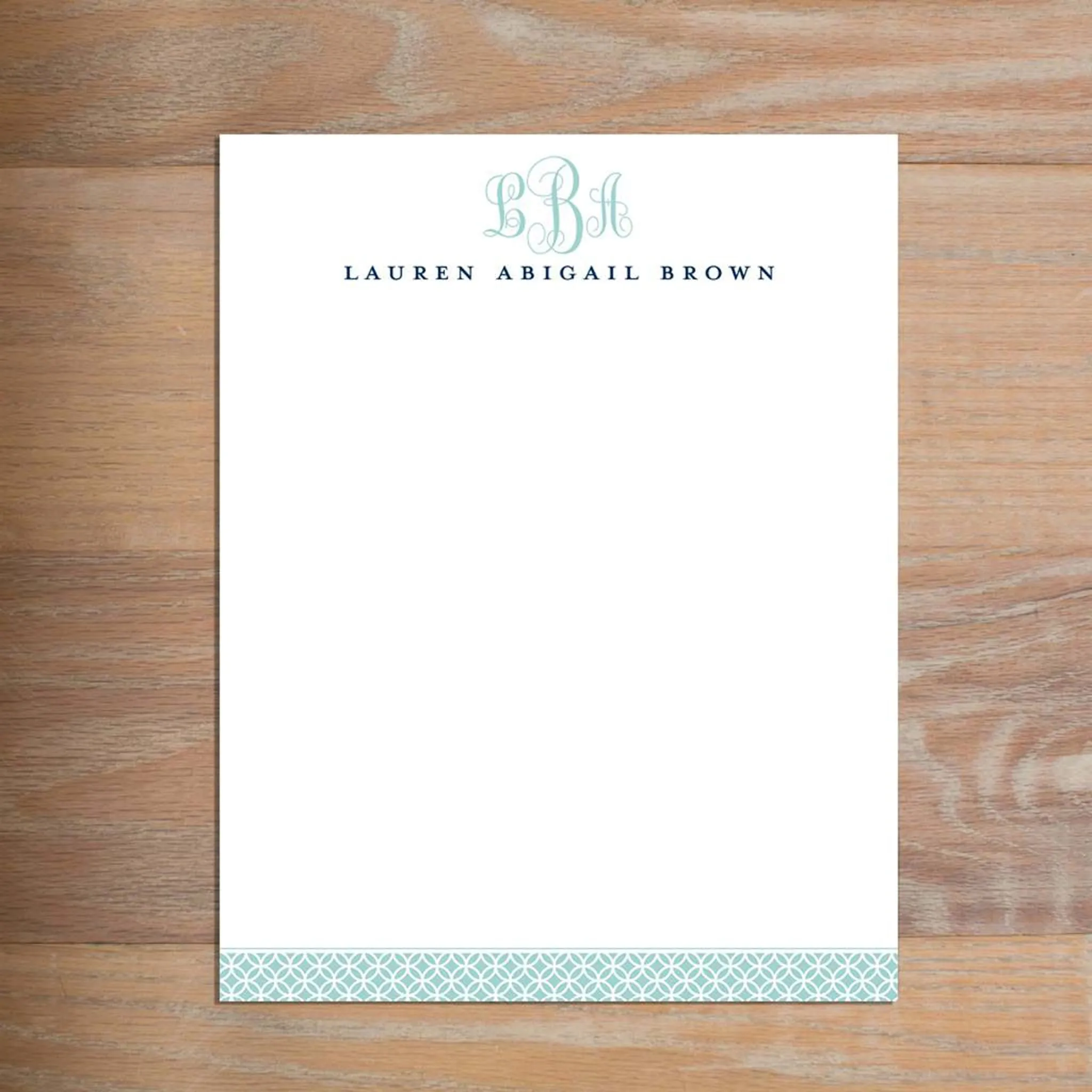 Lattice Monogram Custom Letterhead