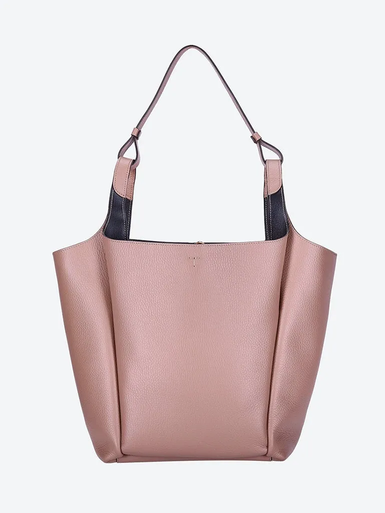 Leather bucket medium bag