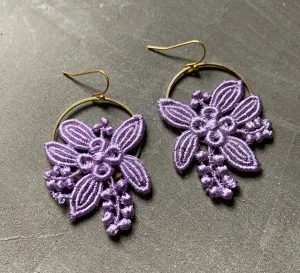 lily lace earrings lilac