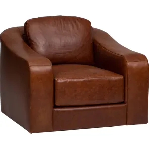 Luka Leather Swivel Chair, Laguna Cognac